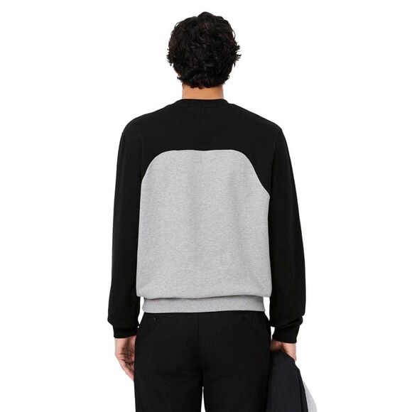 Lacoste Mens Colour Block Fleece Sweatshirt / Gray/Black
